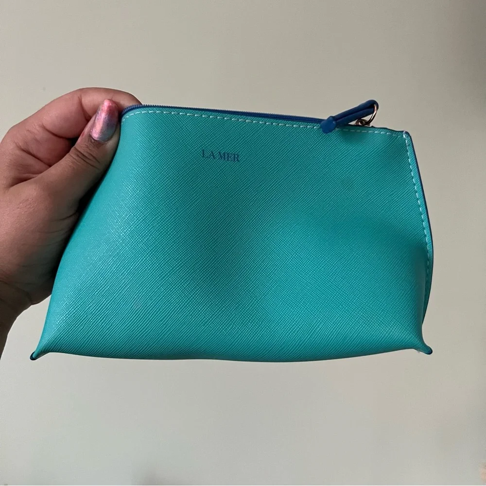 LA MER Turquoise Green Small Travel Organization Jewelry Makeup Skincare Pouch